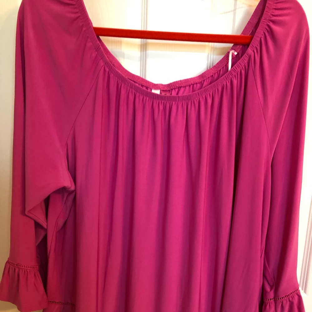 NY Collection Hot Pink SoHo Top NWT 3X